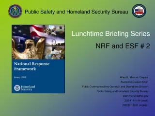 Lunchtime Briefing Series NRF and ESF # 2