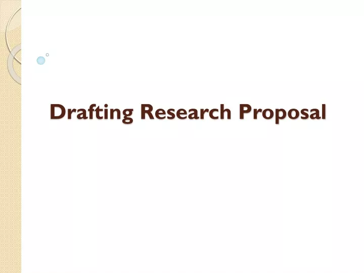 drafting research proposal