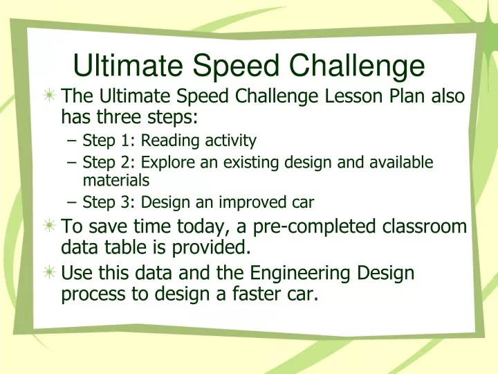 ultimate speed challenge