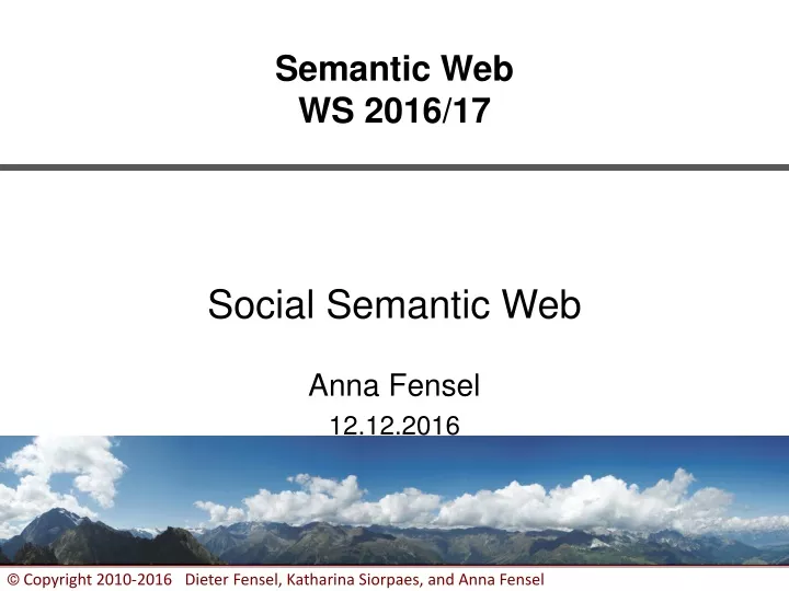 semantic web ws 2016 17