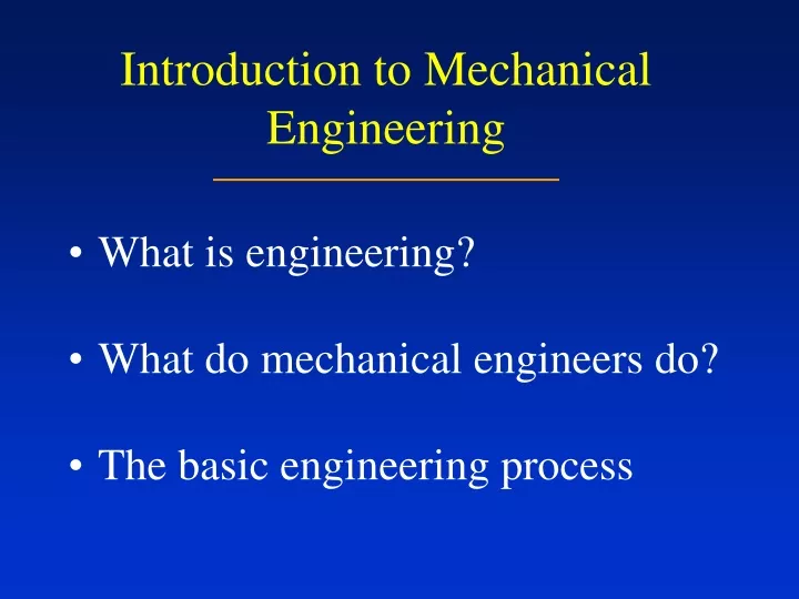 introduction to mechanical engineering