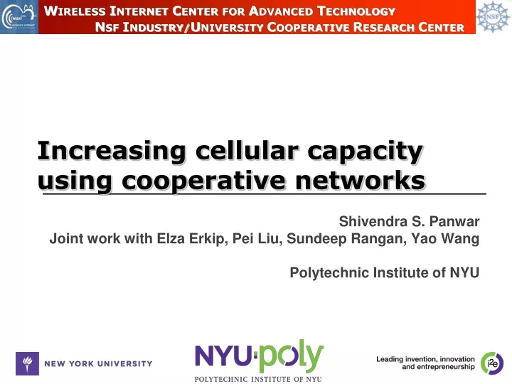 increasing cellular capacity using cooperative networks