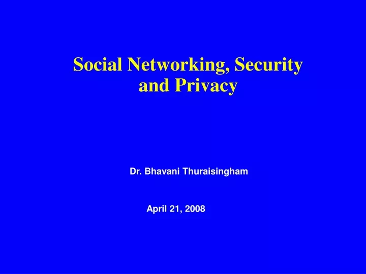 social networking security and privacy