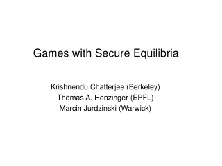 Games with Secure Equilibria