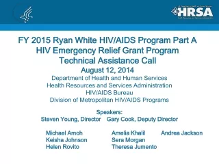 Department of Health and Human Services Health Resources and Services Administration