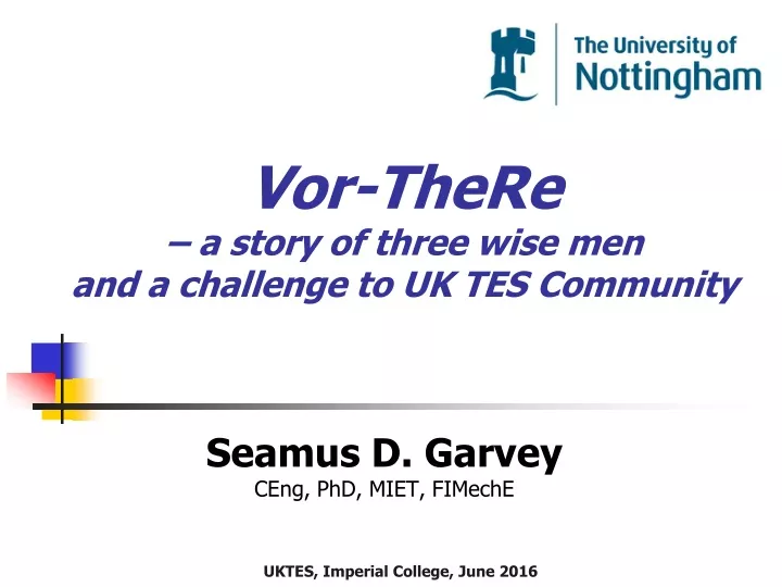 vor there a story of three wise men and a challenge to uk tes community