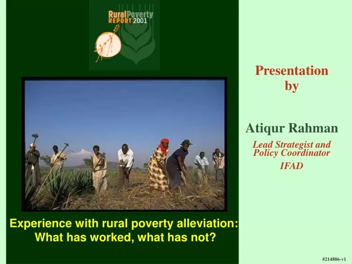 experience with rural poverty alleviation what