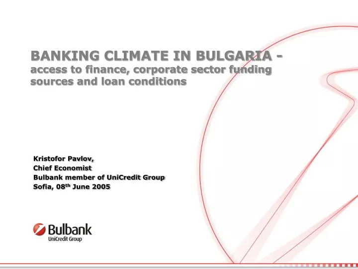 banking climate in bulgaria access to finance
