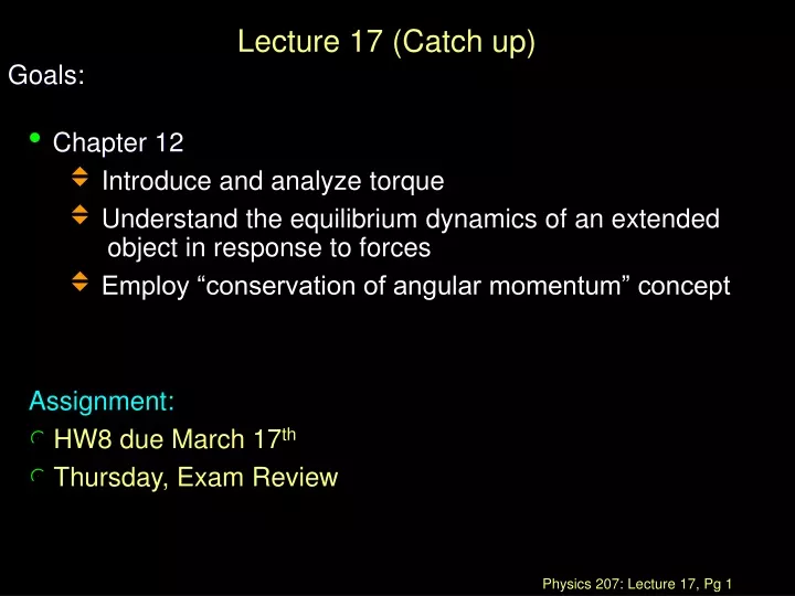 lecture 17 catch up