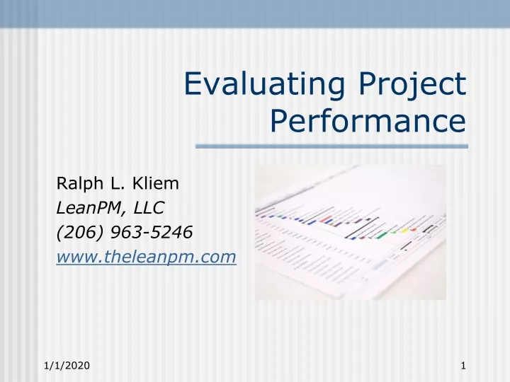 evaluating project performance
