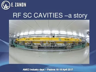 RF SC CAVITIES –a story