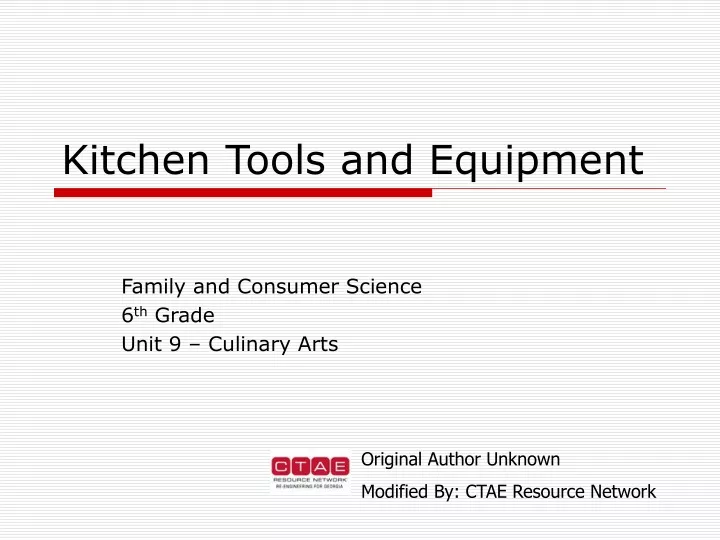 kitchen tools and equipment