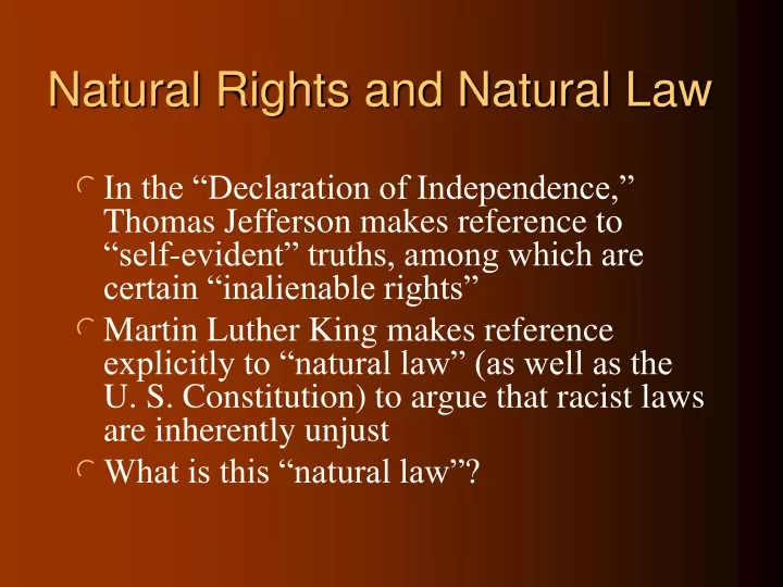 natural rights and natural law
