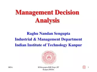 Management Decision Analysis
