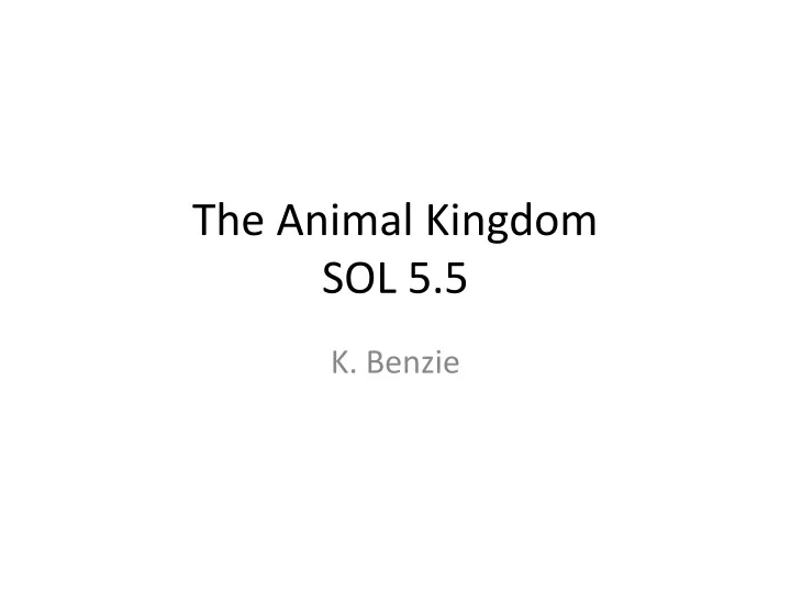 the animal kingdom sol 5 5