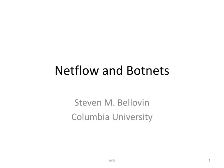 netflow and botnets