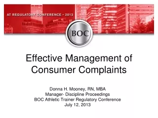 Donna H. Mooney, RN, MBA Manager- Discipline Proceedings