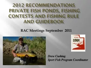 2012 Recommendations   Private Fish Ponds, Fishing Contests and Fishing Rule and Guidebook