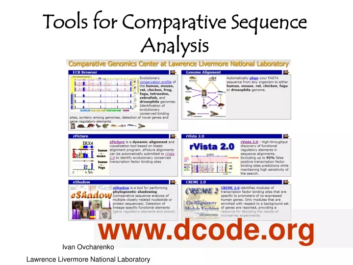 tools for comparative sequence analysis