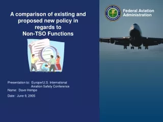A comparison of existing and proposed new policy in regards to  Non-TSO Functions