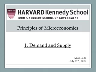 Principles of Microeconomics 1. Demand and Supply