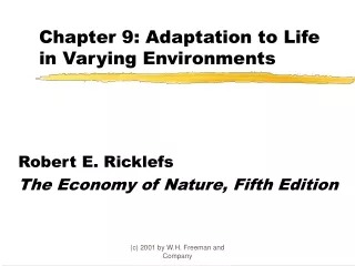 Chapter 9: Adaptation to Life in Varying Environments