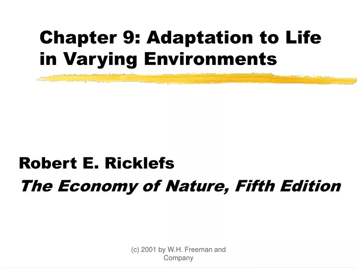 chapter 9 adaptation to life in varying environments