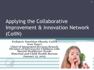 Applying the Collaborative Improvement &amp; Innovation Network (CoIIN)