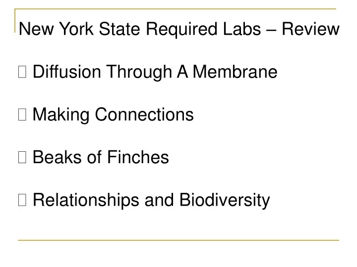 new york state required labs review diffusion