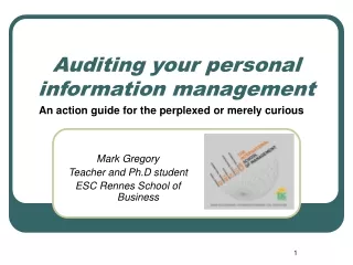 Auditing your personal information management