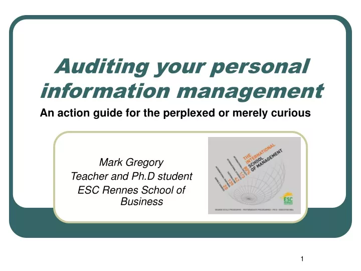 auditing your personal information management