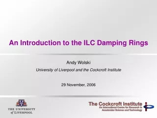 An Introduction to the ILC Damping Rings