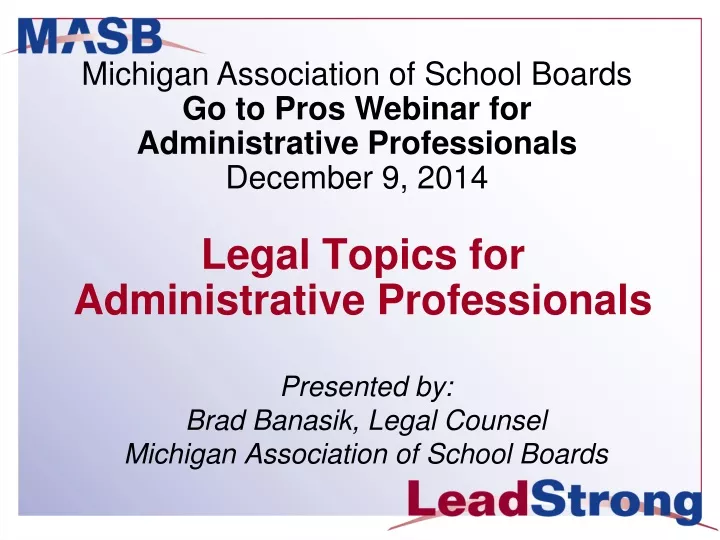 legal topics for administrative professionals