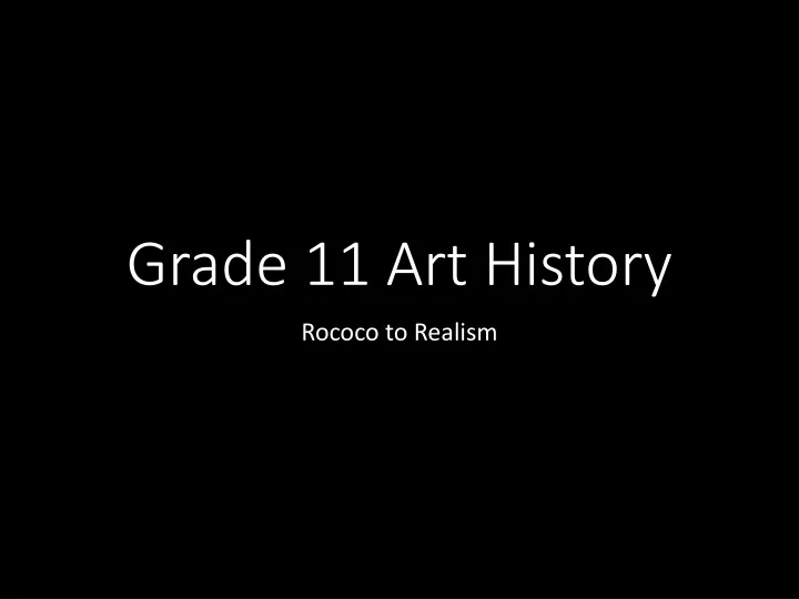 grade 11 art history