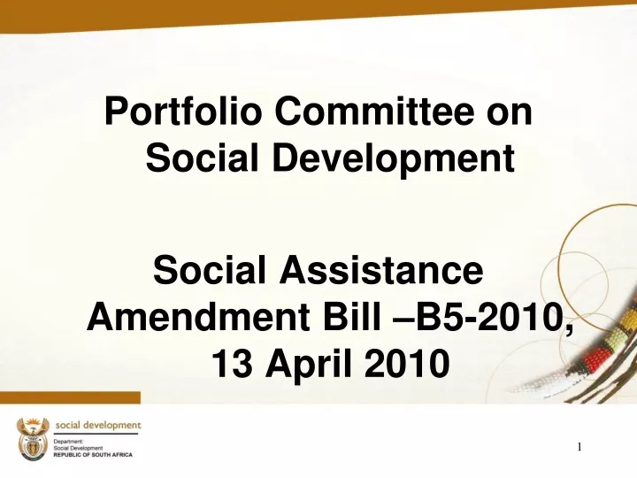 portfolio committee on social development social