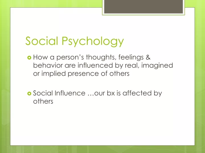 social psychology