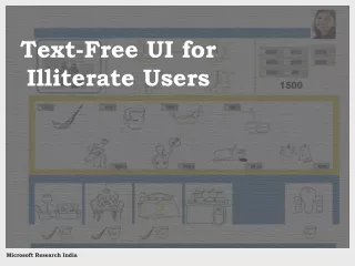 Text-Free UI for  Illiterate Users