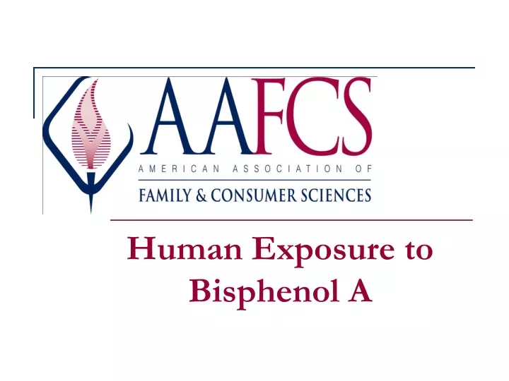 human exposure to bisphenol a