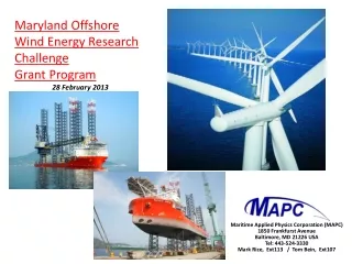 Maryland Offshore Wind Energy Research Challenge Grant Program 28 February 2013