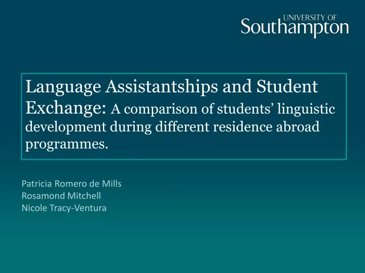 language assistantships and student exchange