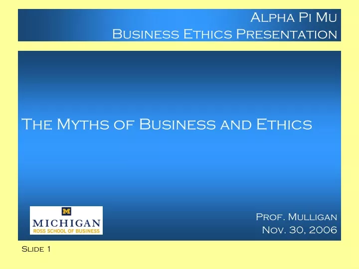 alpha pi mu business ethics presentation