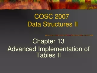 COSC 2007  Data Structures II
