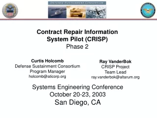 Contract Repair Information  System Pilot (CRISP) Phase 2