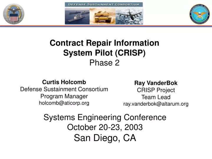 contract repair information system pilot crisp phase 2