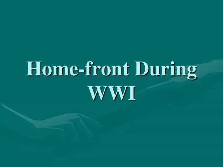 home front during wwi