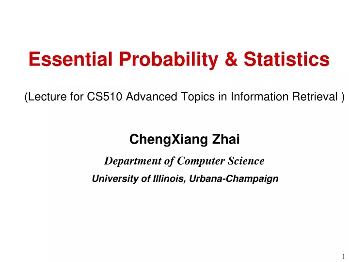 essential probability statistics