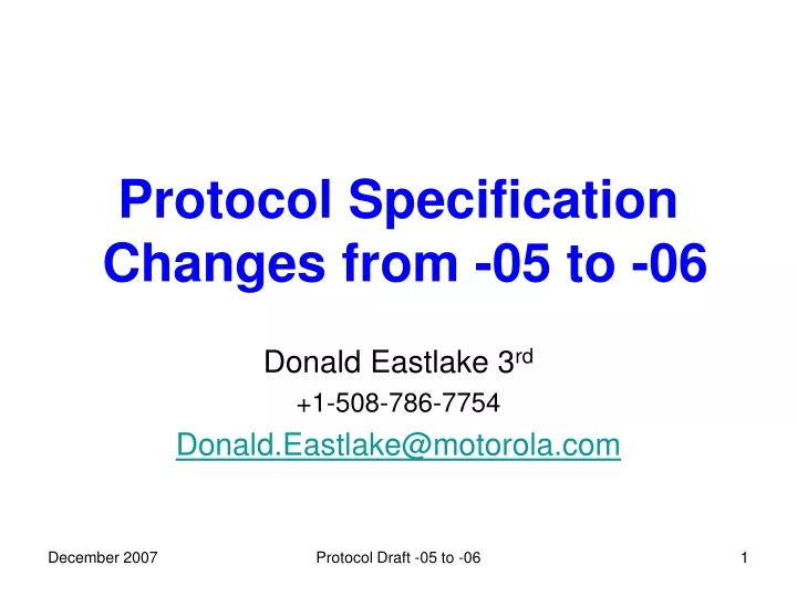protocol specification changes from 05 to 06