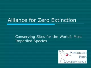 Alliance for Zero Extinction