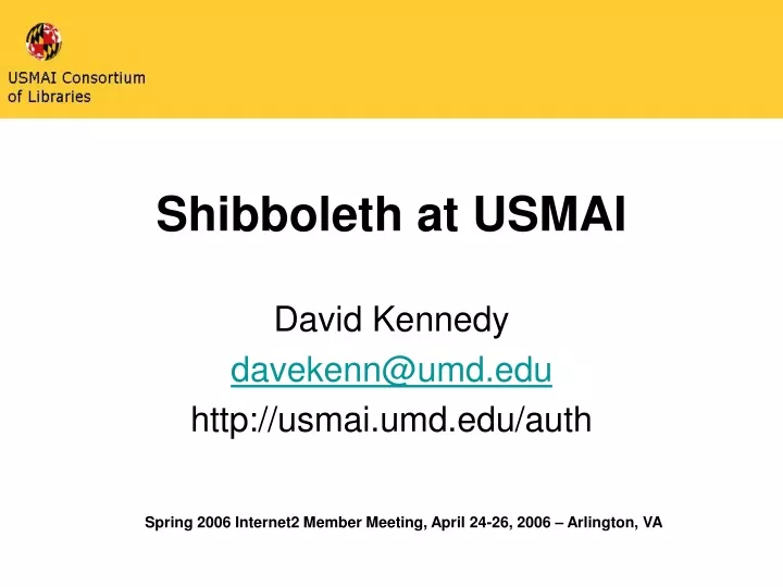 shibboleth at usmai