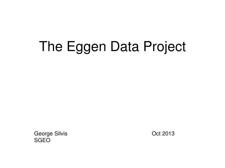 the eggen data project